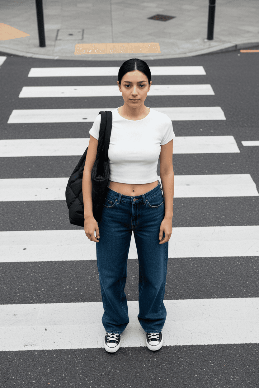 Cinematic Overhead Streetwear Portrait