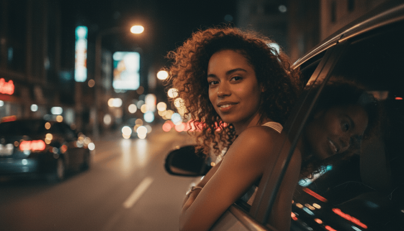 Cinematic Night Drive Portrait
