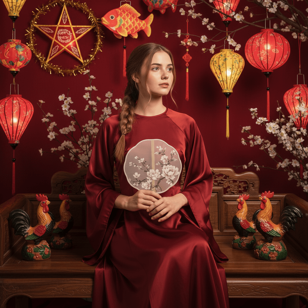 Mid-Autumn Elegance — Vietnamese Cultural Concept Portrait
