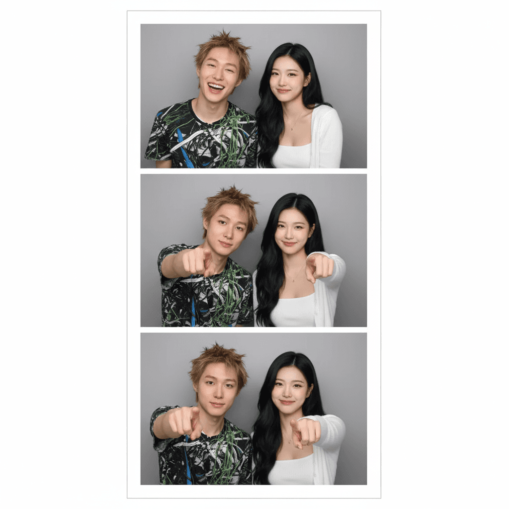 Modern Photo Booth Strip — Candid Duo Portraits