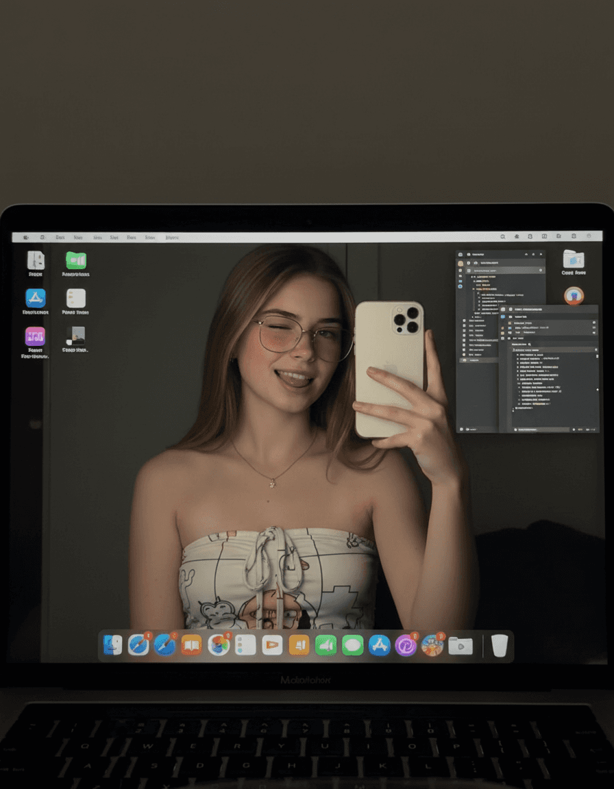 Macbook Selfie — Screen Reflection