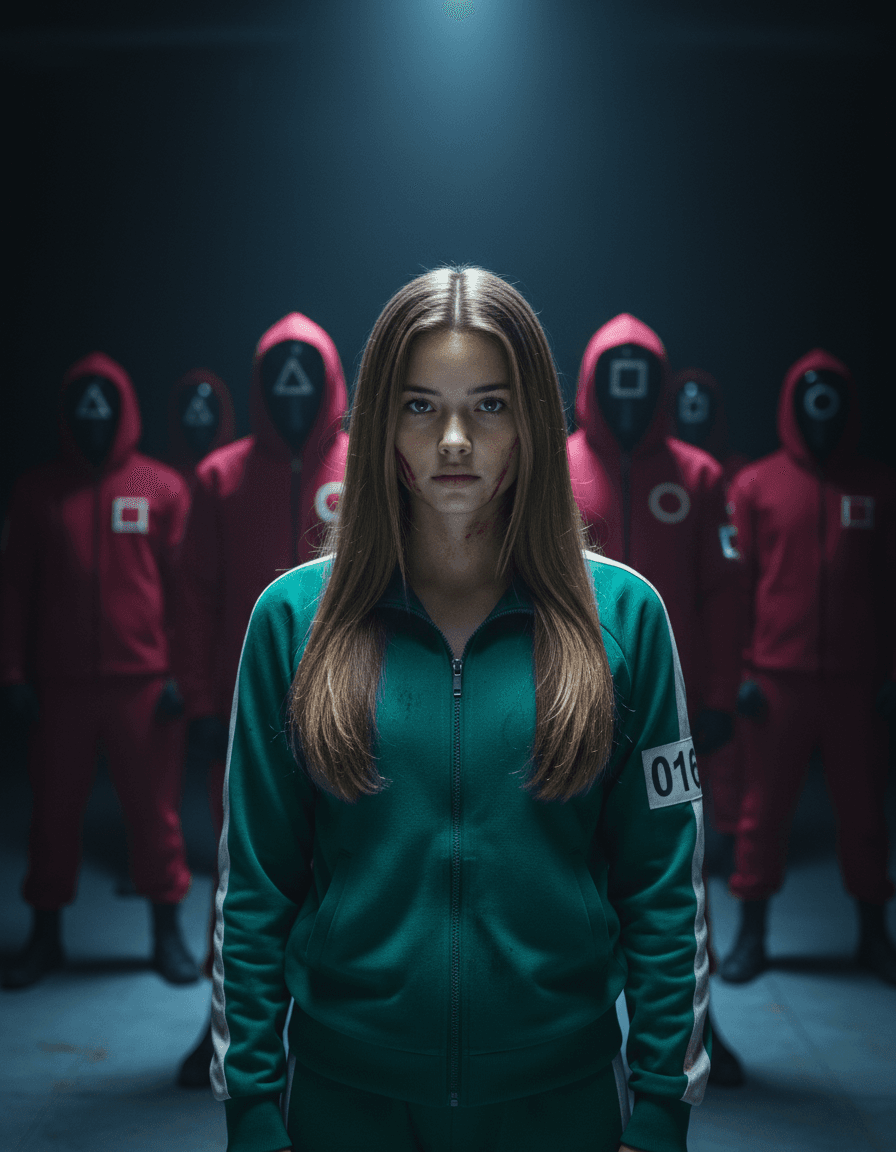 Squid Game — Survival-Thriller Cinematic Portrait
