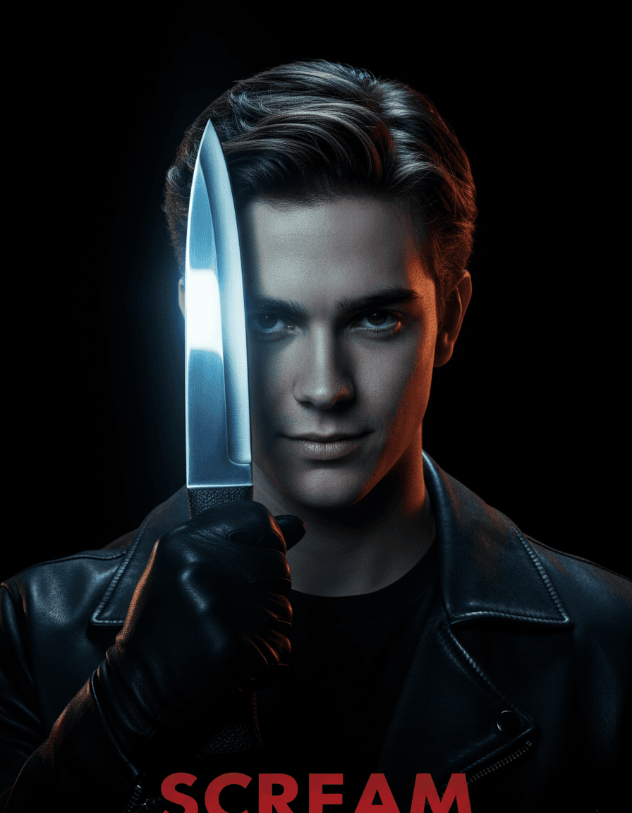 Knife Reflection — Horror Portrait