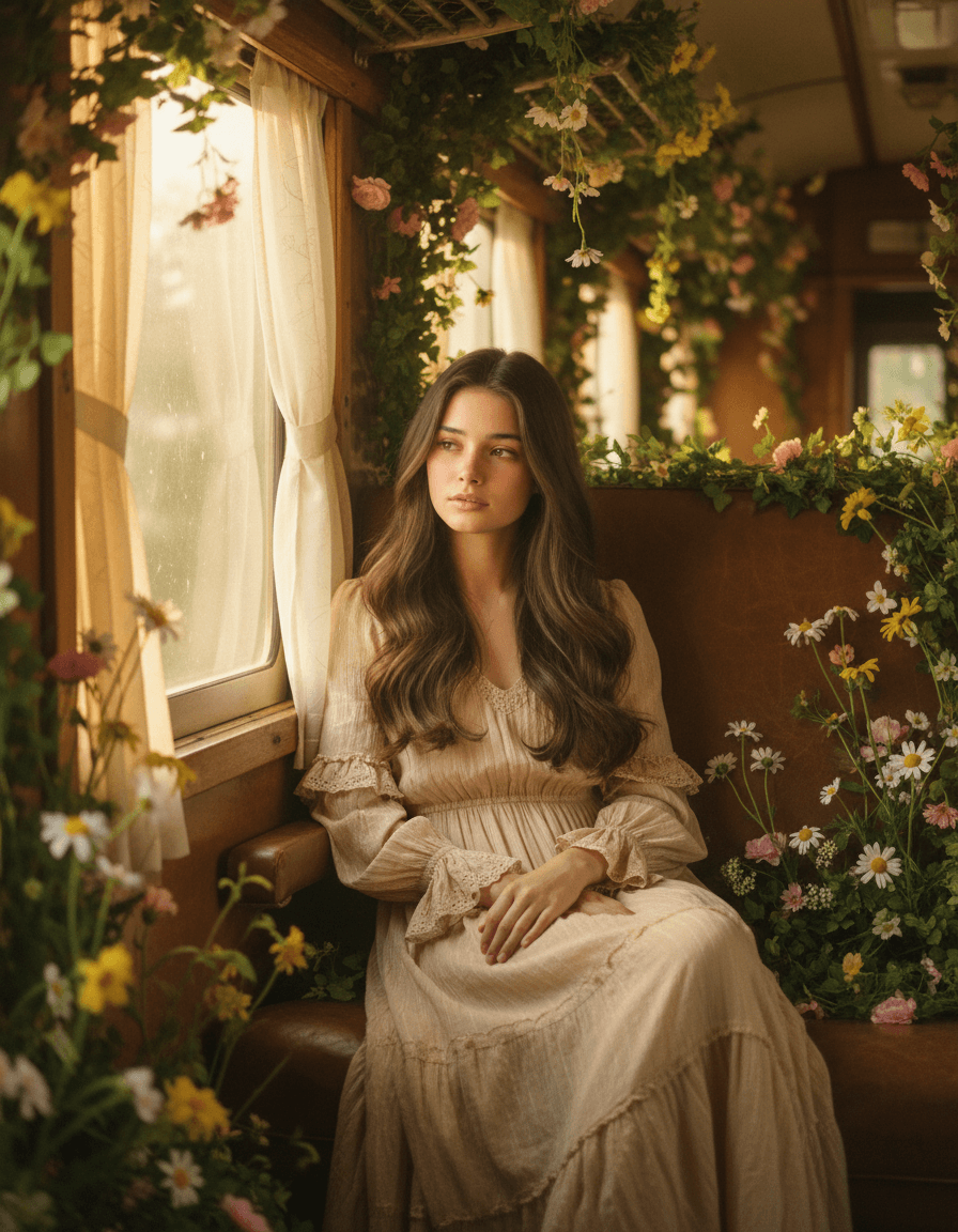 Blooming Train — Vintage Boho Portrait