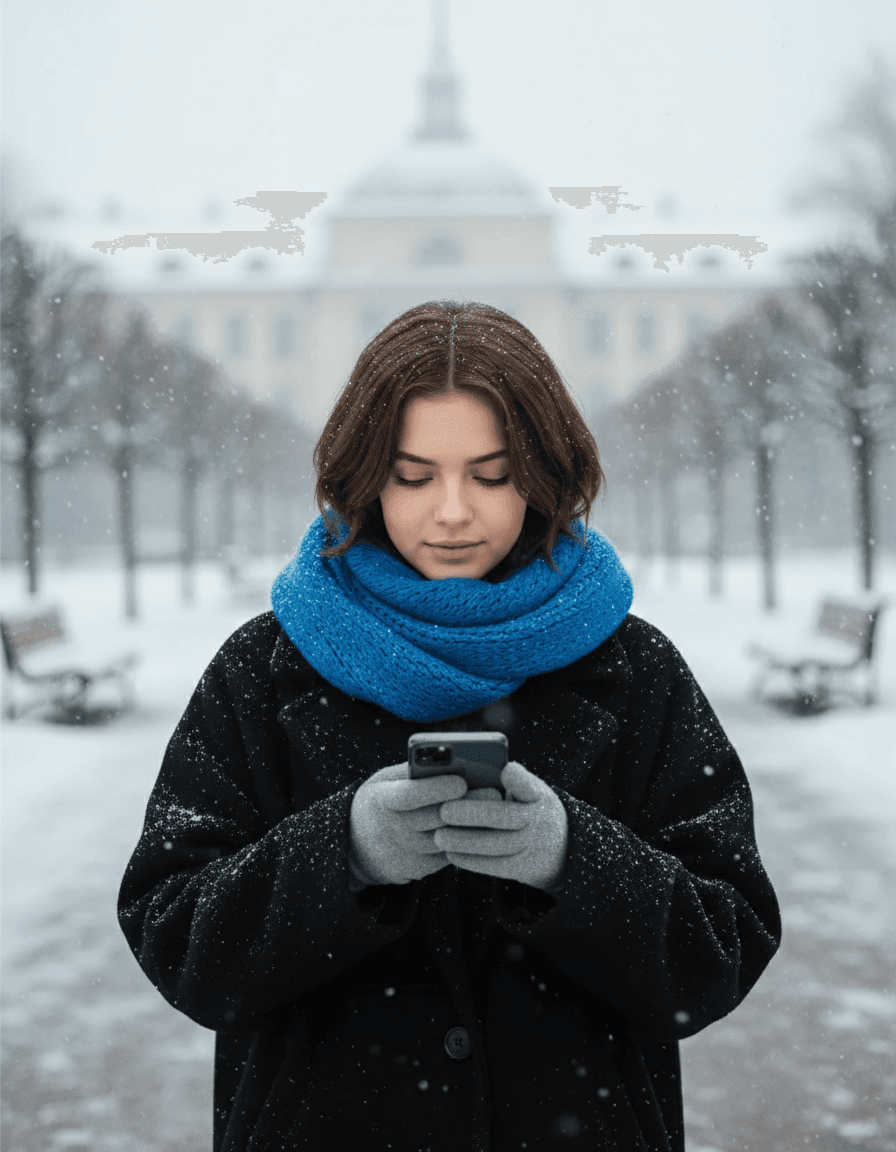 Winter Street Portrait in Suzy vibe
