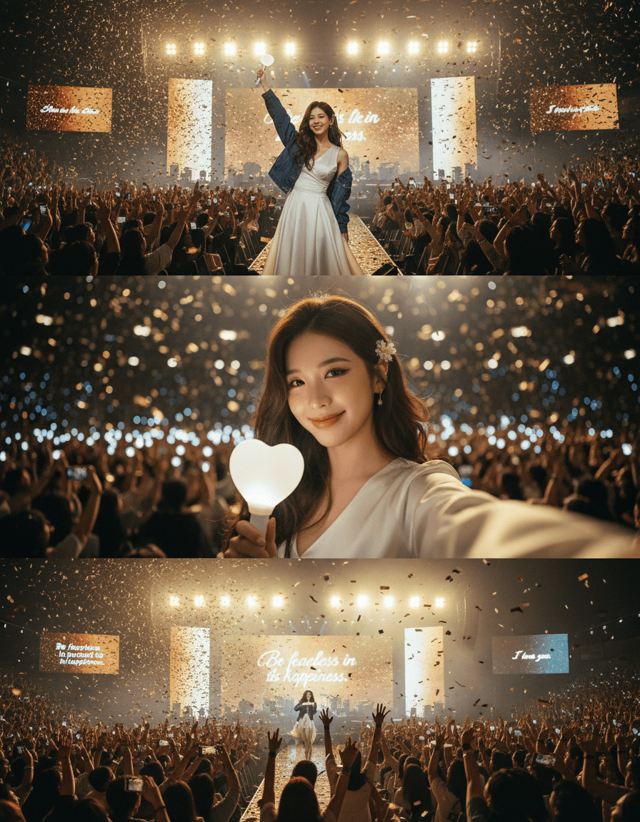 Concert Joy Three-Panel Portrait