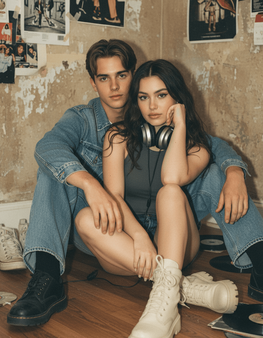 Y2K Denim Lovers Portrait