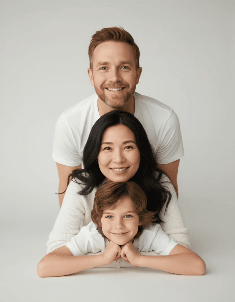 Three-Member Family Photo