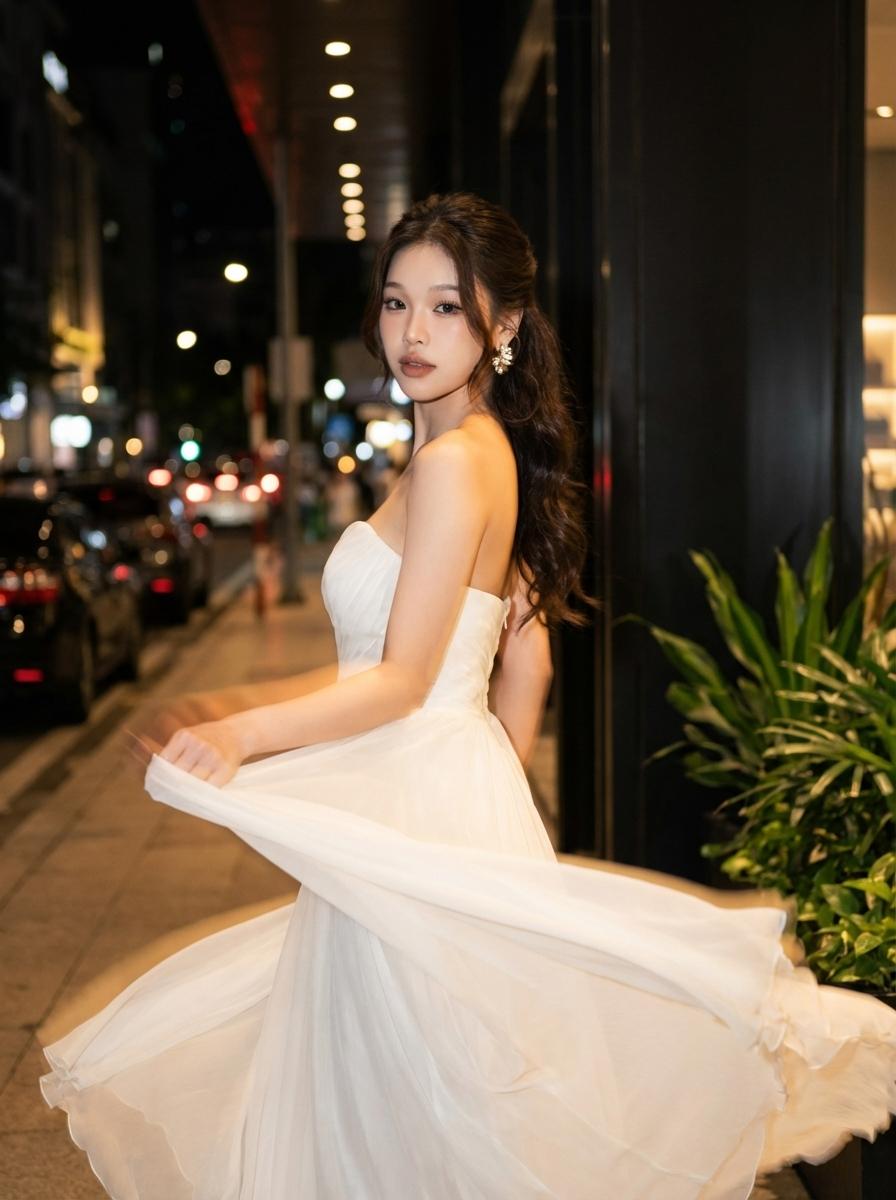 Cinematic Nighttime Fashion Portrait