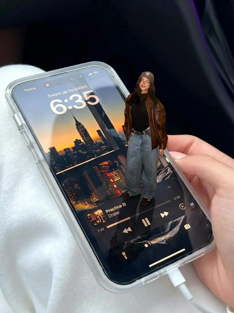 Phone Screen Miniature Human Effect